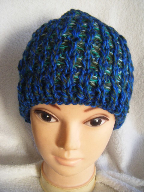 冬*手編み男女兼用キャップ*マルチ色*オリジナル1点もの 63拍卖