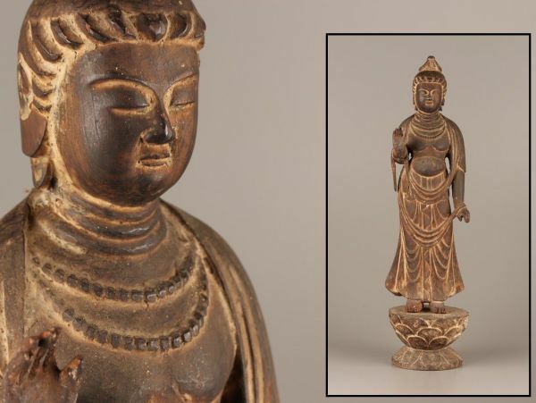 仏教美術 時代木彫 観音菩薩 仏像 時代物 極上品 初だし品 C2704