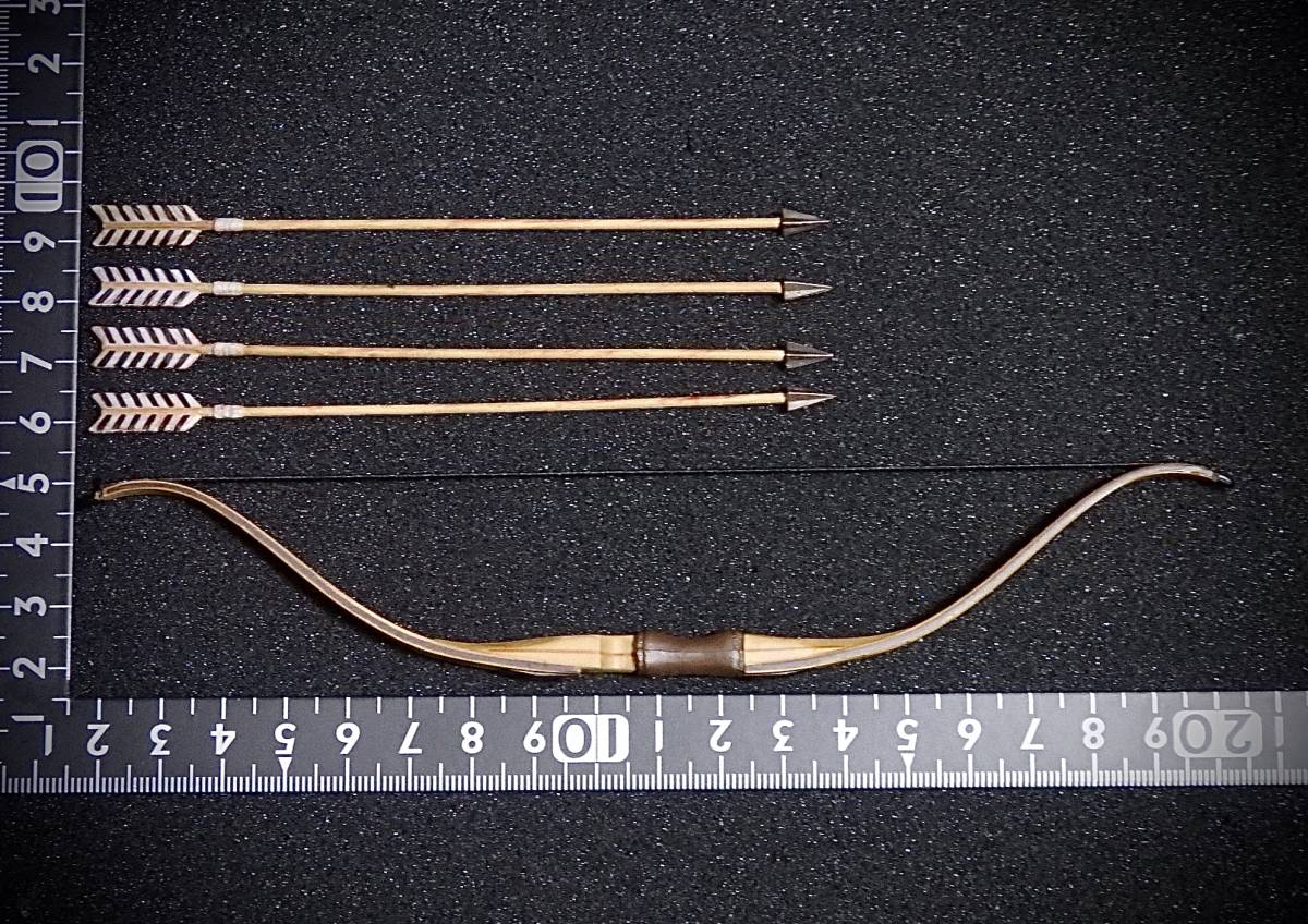 【値上げ予定】CCTOYS製 模型 1/6 スケール 女性 男性 フィギュア用 装備 部品 武器 弓 矢(4本) セット (未使用拍卖