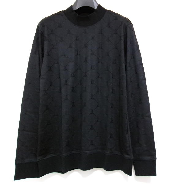 新品★LANVIN★ランバンコレクション★日本製 ハイネック ロゴウールニット★ブラック★50拍卖