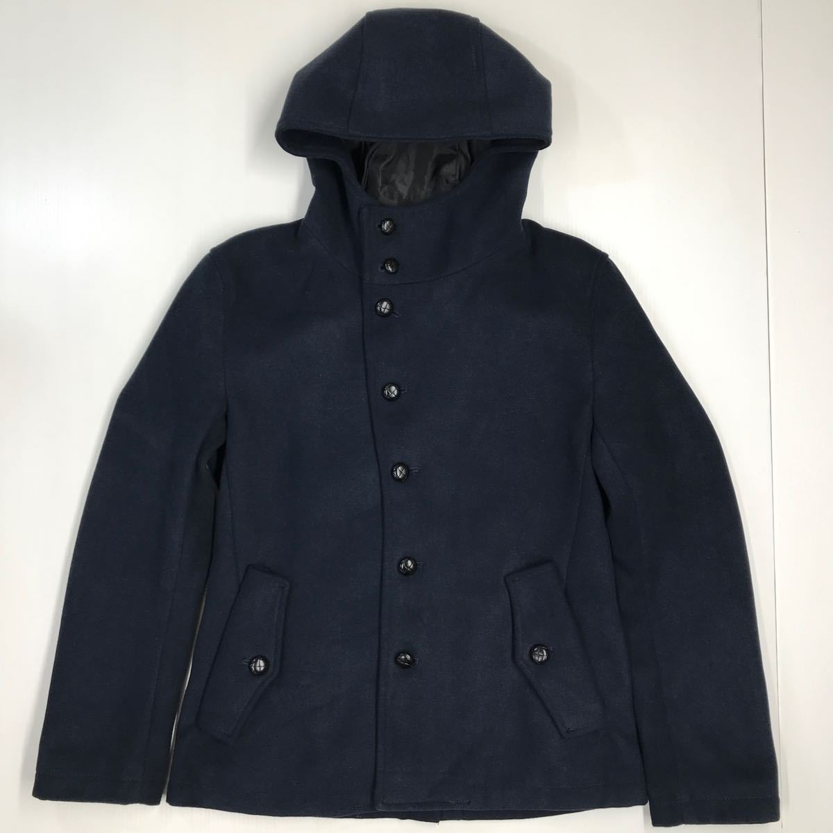 NANOUNIVERSE ナノユニバース コート ミドル丈 フード アシンメトリー メンズ Sサイズ 311-46a拍卖