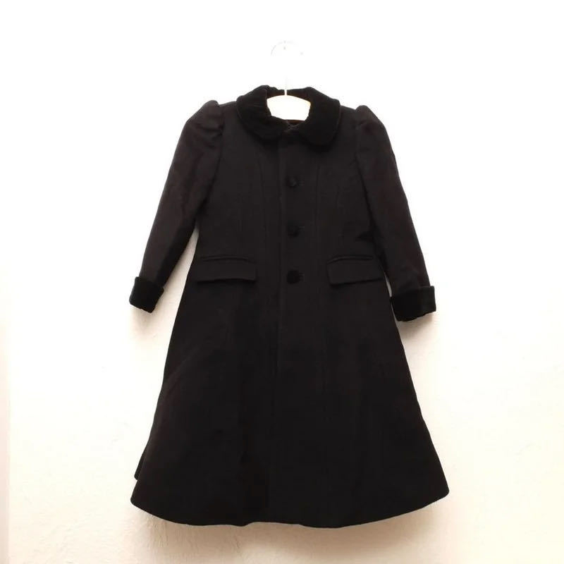 新品未使用品 キッズ 100cm 2才【RALPH LAUREN ラルフローレン】2T ブラック ウールカシミヤコート 冠婚葬祭 子供服 キッズ 七五三 結婚式拍卖