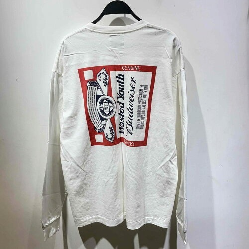 WASTED YOUTH 23ss BUDWEISER L/S T-SHIRT WHITE Size-XL バドワイザー ウェイステッドユース VERDY長袖Tシャツ ロンTEE カットソー拍卖
