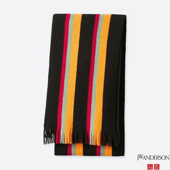 § ストライプマフラー ★ユニクロ アンダーソン 完売品 ブラック 黒拍卖