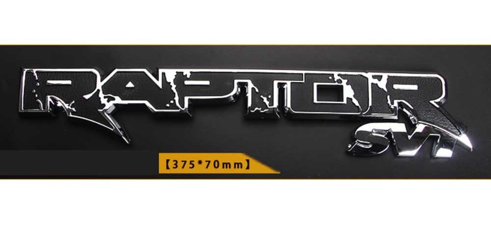 RAPTOR SVT ラプターエンブレム 3D ロゴ リアトランク ステッカー フォード F-150 F150 2010-2014 黒+シルバー拍卖