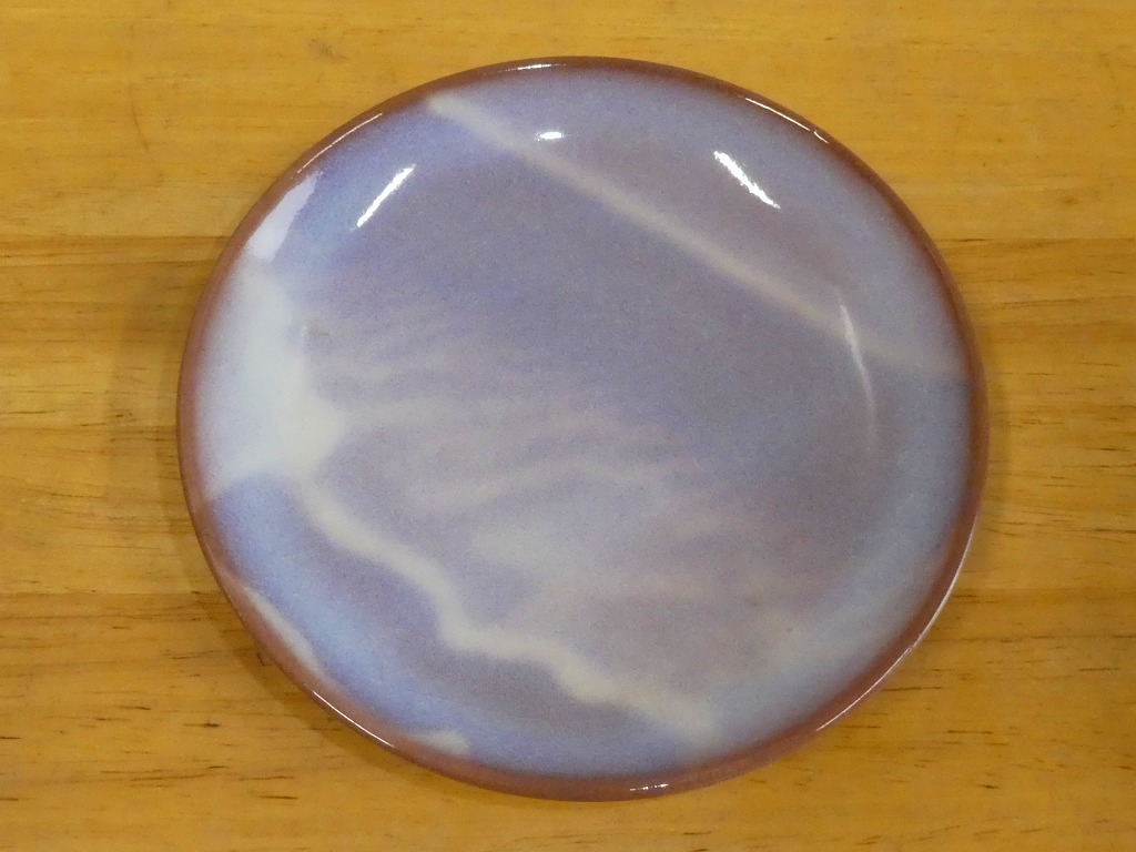 ●萩焼 椿秀 印在 皿 1枚 13㎝ 菓子皿 銘々皿 プレート皿 ソーサー●拍卖