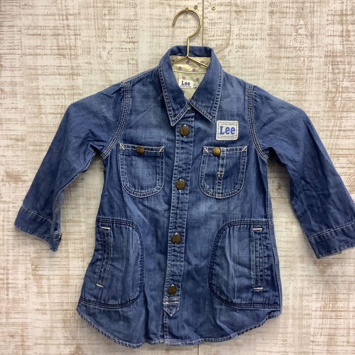 A476◇Lee|リー 長袖シャツ デニムブルー 美品 サイズ110cm拍卖