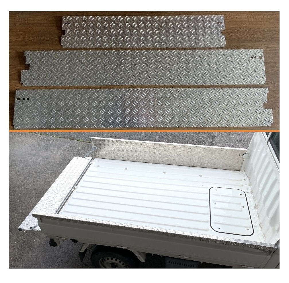 ★軽トラ アルミ縞板 荷台ゲートインナーカバー 3方SET ハイゼットトラック S201P(ゲートチェーン用ブラケット付き車両用) 拍卖