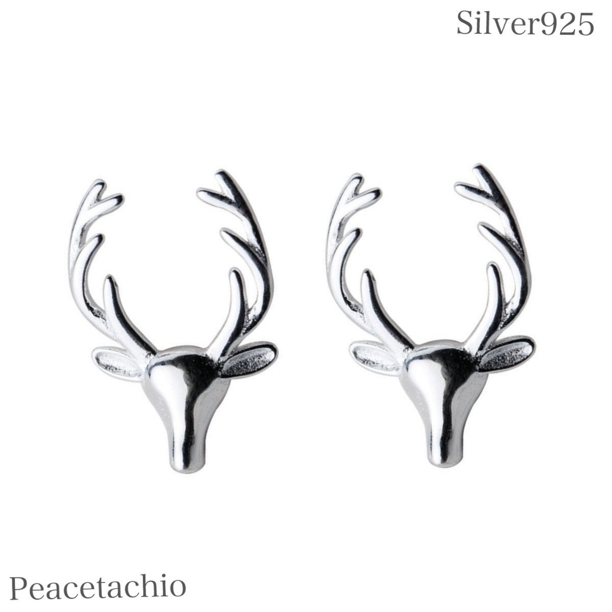 ピアス シルバー925 Silver925 金属アレルギー対応 トナカイ クリスマス プレゼント 拍卖