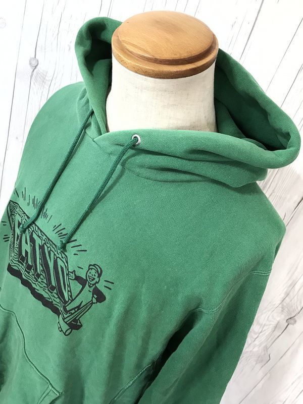 ヴィンテージ・FAT/エフエーティー プルオーバー スウェット パーカー 緑 SKINNY 希少モデル拍卖
