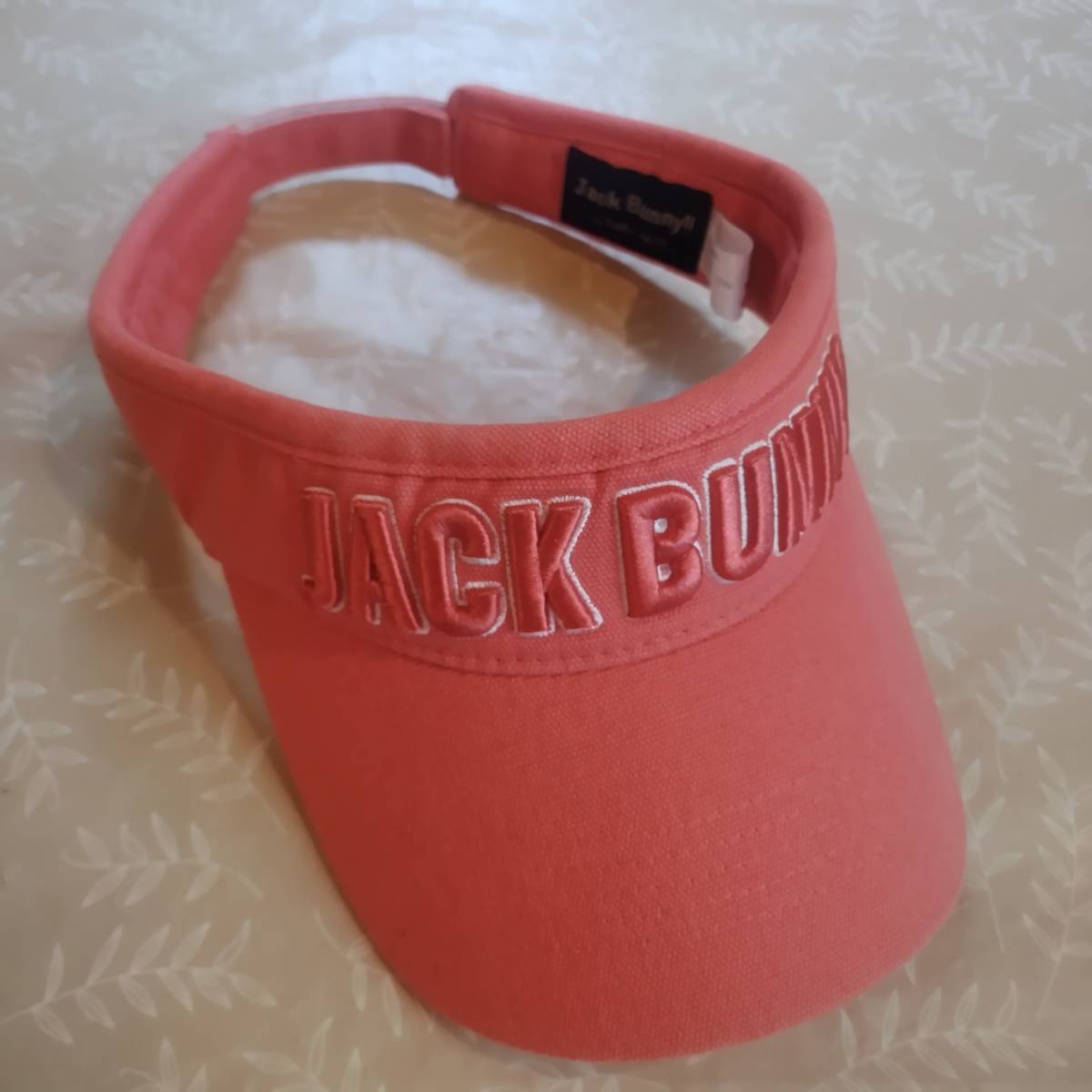 美品! ジャックバニー Jack Bunny!! by PEARLY GATES サンバイザー サイズFR コットン100% ピンク マジックテープ拍卖