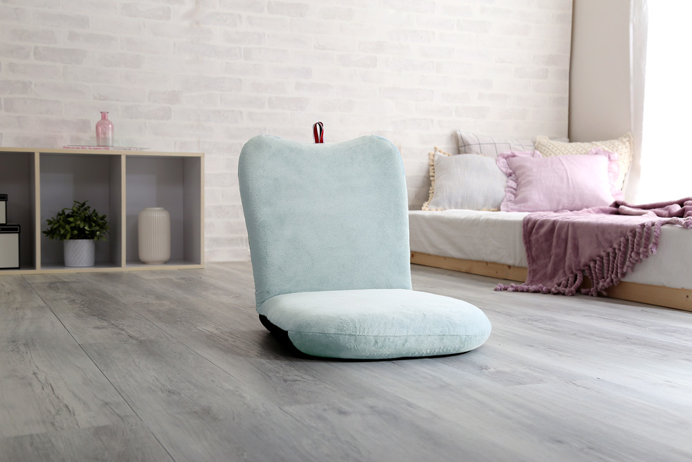 大人かわいい リンゴ座椅子 布張り ブルー色 【Chammy -チャミー-】拍卖