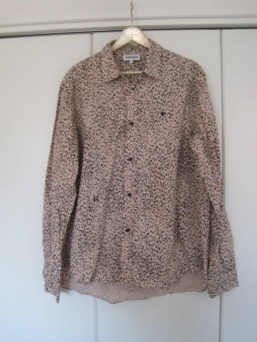 KENZO ケンゾー レオパード柄 ドッド柄 シャツ 40 15 3/4 ケンゾーパリジャパン拍卖