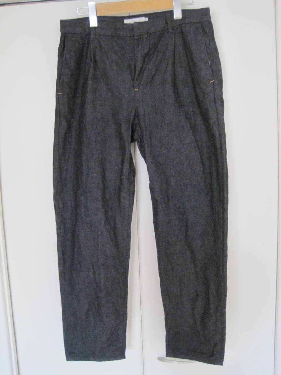 日本製 STILL BY HAND スティルバイハンド 前身スラックス風 デニム ジーンズ 1タック 赤ミミ 46拍卖