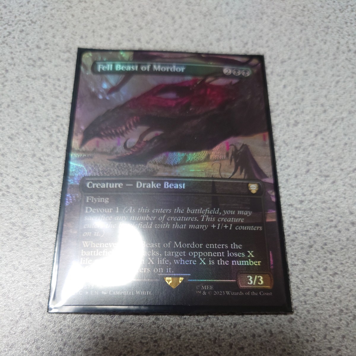 MTG LTC Fell Beast of Mordor 英語foil 一枚 指輪物語 中つ国の伝承 シーン・ボックス Flight of the Witch-King 即決拍卖
