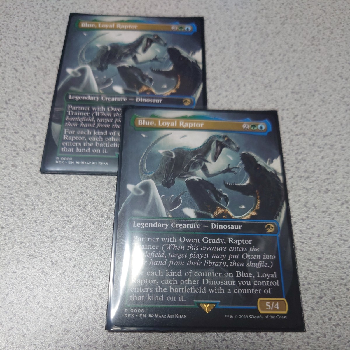 MTG LCI 忠実なラプトル、ブルー 英語 二枚セット ボーダーレス イクサラン 失われし洞窟 REX 即決拍卖