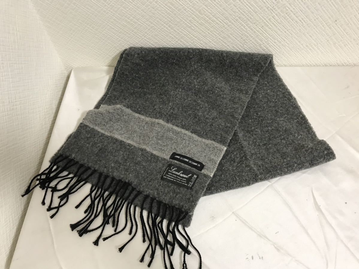 本物コムサコムサコムサCOMMECA|COMMECA|COMMECAウール柄ストールマフラー旅行トラベルメンズレディースイタリア製グレー拍卖