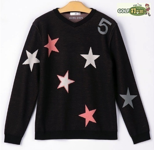 在庫処分! ファイブスター 【 FIVE STAR 】 メンズ ジャガード ニット FS184-108004 M ブラック 【2181】拍卖