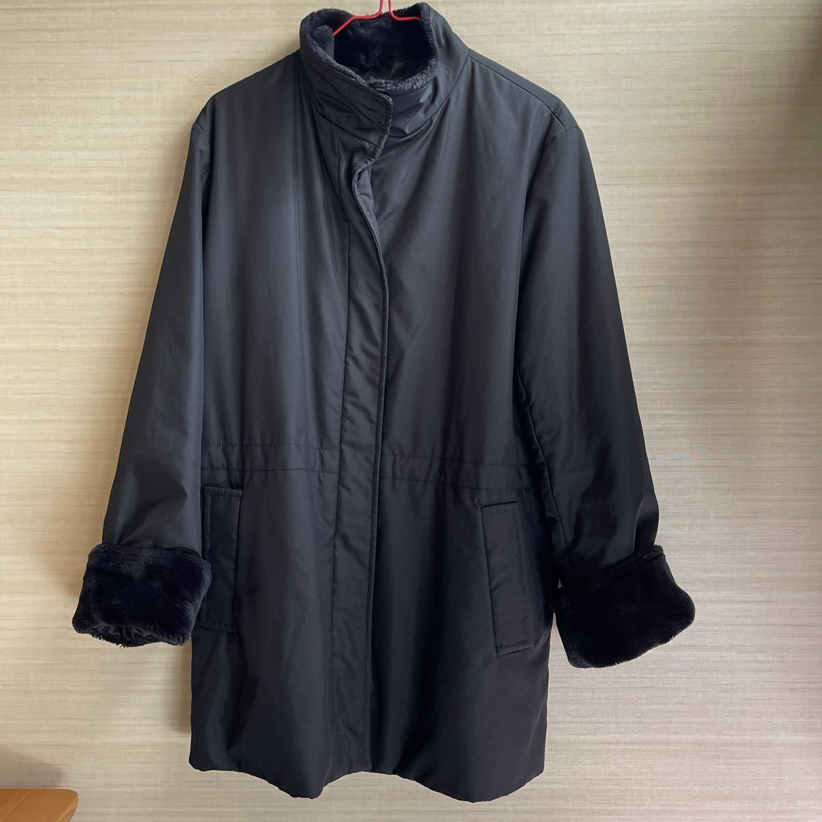 FLANERIES スタンドカラーコート 黒拍卖