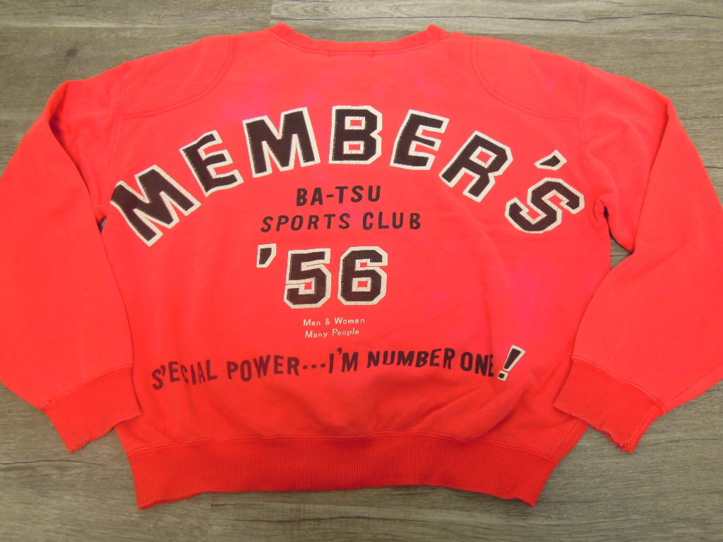 80's90's MEN’S BA-TSUメンズバツビッグ シルエットスウェット拍卖