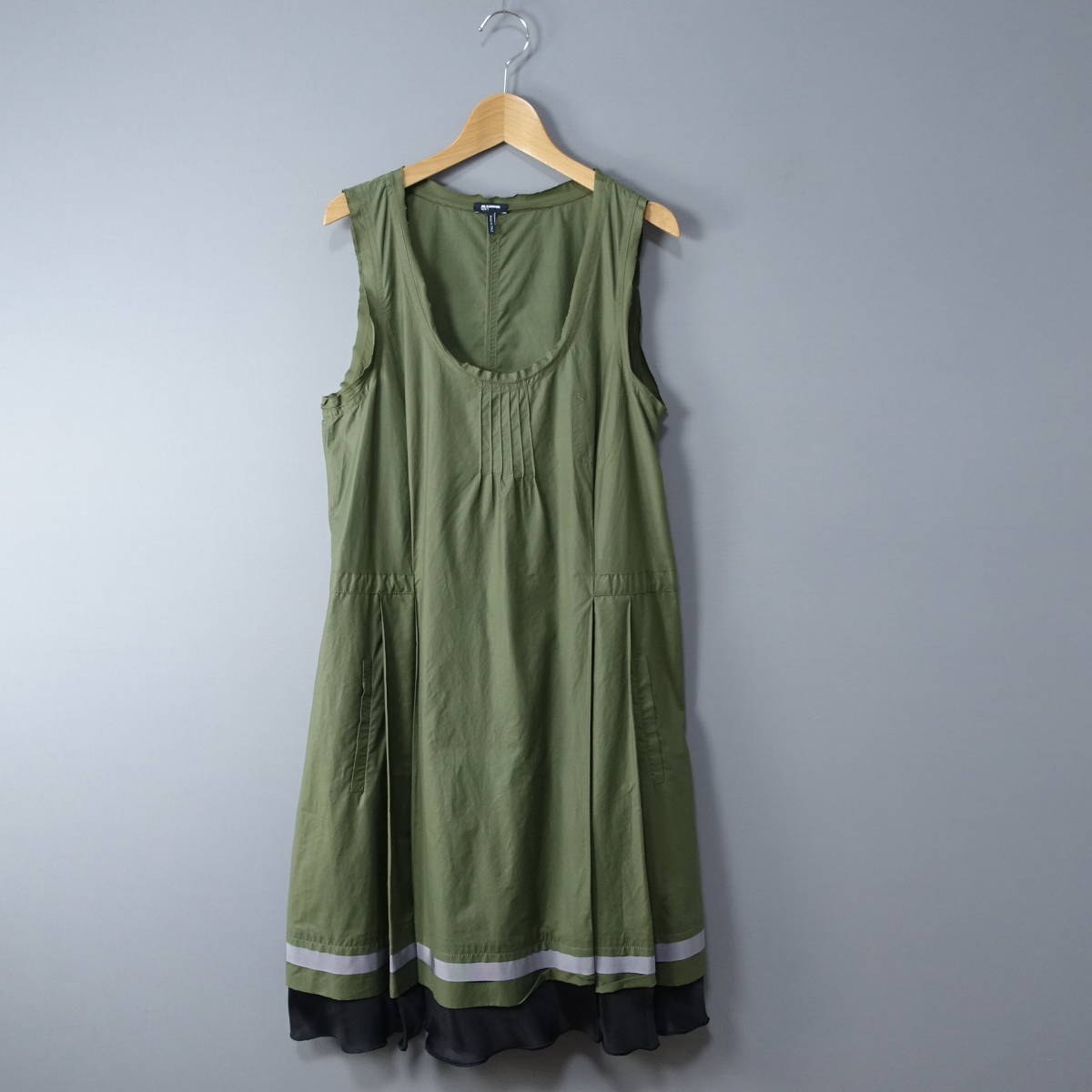 JIL SANDER NAVY/ジルサンダーネイビー/38/イタリア製/ノースリーブワンピース/カーキ/緑/レディースMサイズ相当拍卖