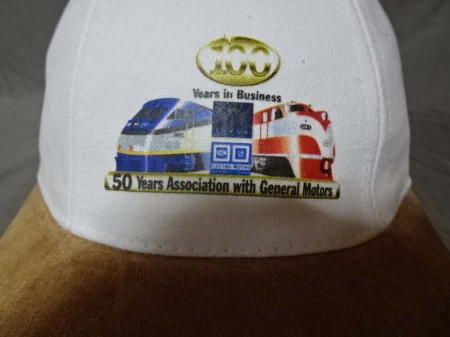 激レア USA企業モノ ゼネラルモーターズ【50years Association with general motors】列車プリント入り ツバ部分スウェード素材CAP中古良品拍卖