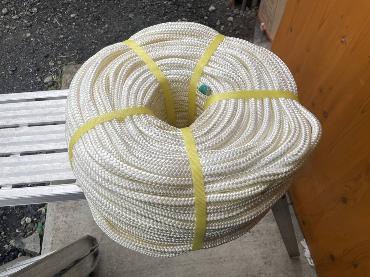 激安・新品・国産☆白/ナイロン クロスロープ 芯なし◆12mm 16.9Kg拍卖