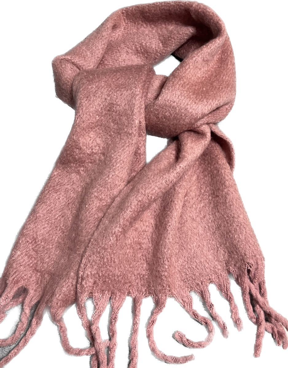 未使用品! マフラー ピンク くすみピンク拍卖