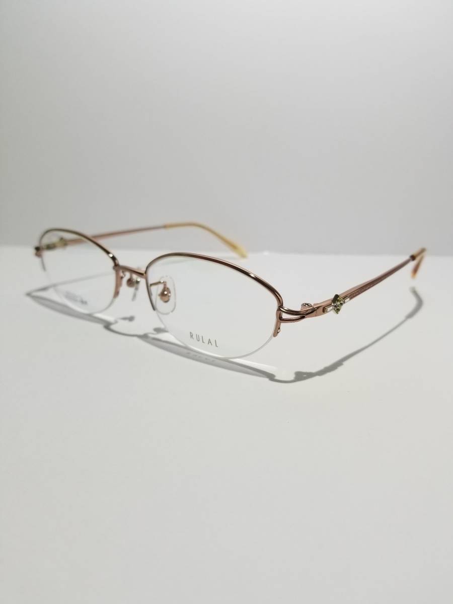 未使用 眼鏡 メガネフレーム RULAL 38031 COL3 スワロフスキー チタン オーバル型 ハーフリム 軽量 メンズ レディース 53口17-135 S-2拍卖