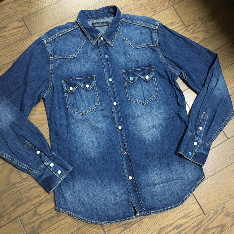 美品ROSE BUD ダメージ加工デニムシャツ ローズバット拍卖