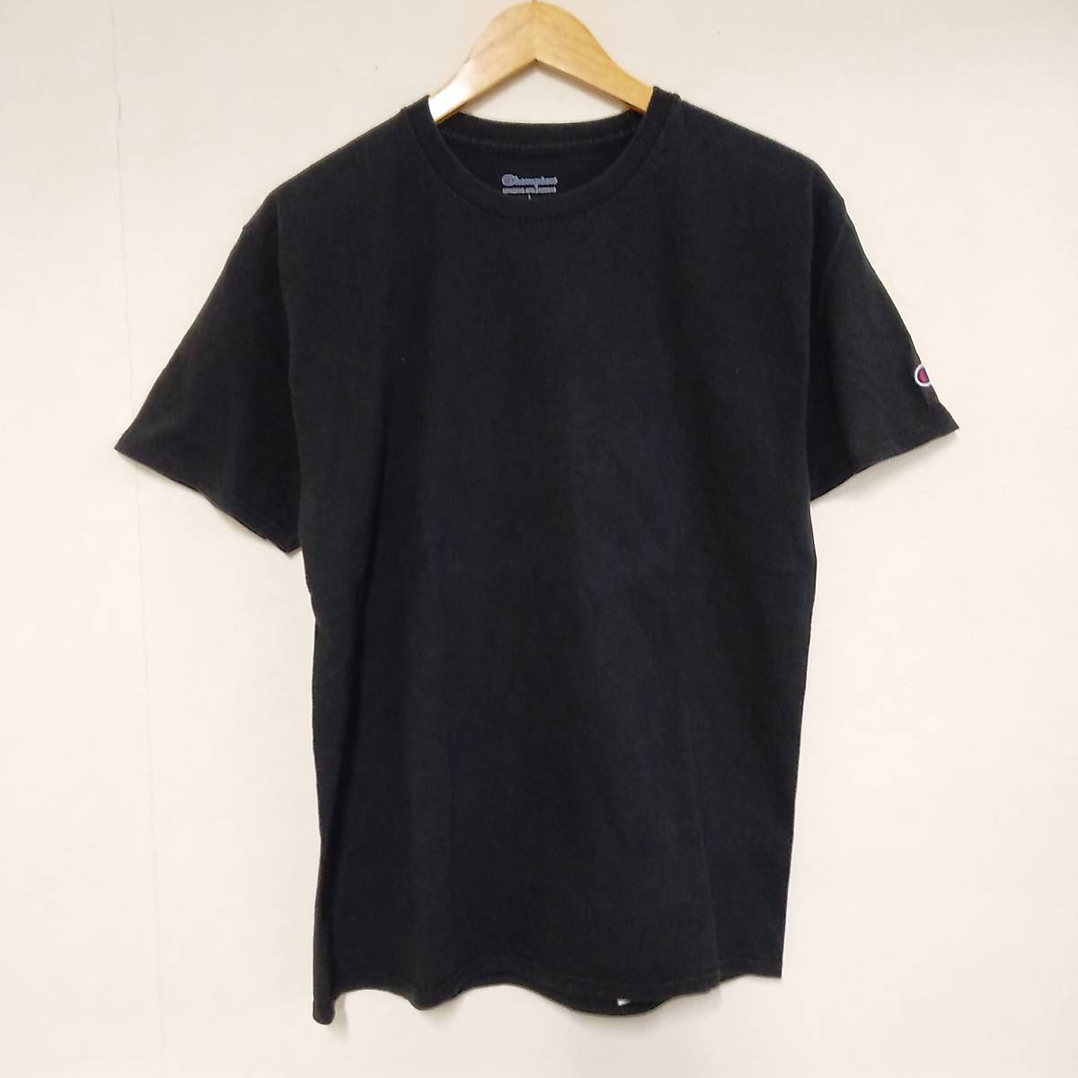 ★【古着】champion(チャンピオン) 半袖 Tシャツ Lサイズ 黒 無地拍卖