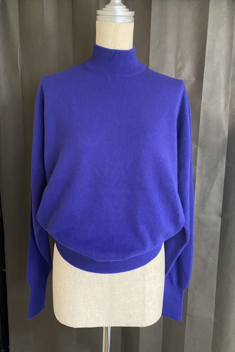 新品☆シンプルでお洒落♪HERMESエルメスカシミヤ100%ハイネックセーター長袖セーターニットカシミアタートルネックXL本物レア希少拍卖