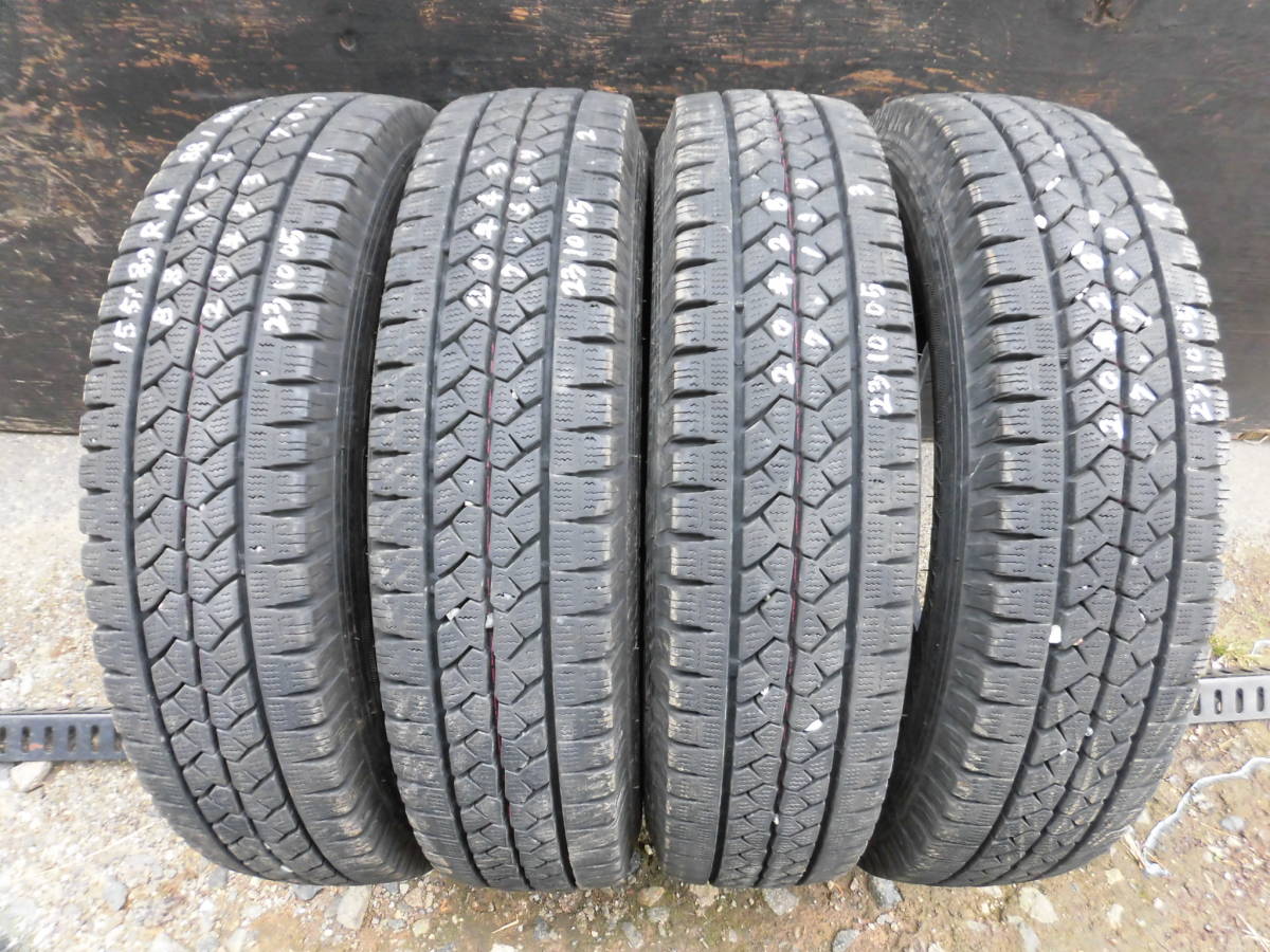 155/80R14 88/86N LT●ブリヂストン 2020年スタッドレス4本●231005拍卖
