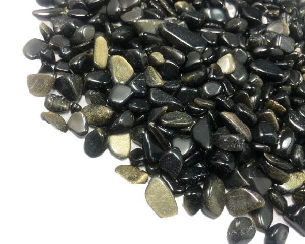 浄化 さざれ 高品質 風水 装飾 水タンク 100g 天然石 パワーストーン 7-9mm ゴールデン オブシディアン 金曜石 Golden Obsidian拍卖