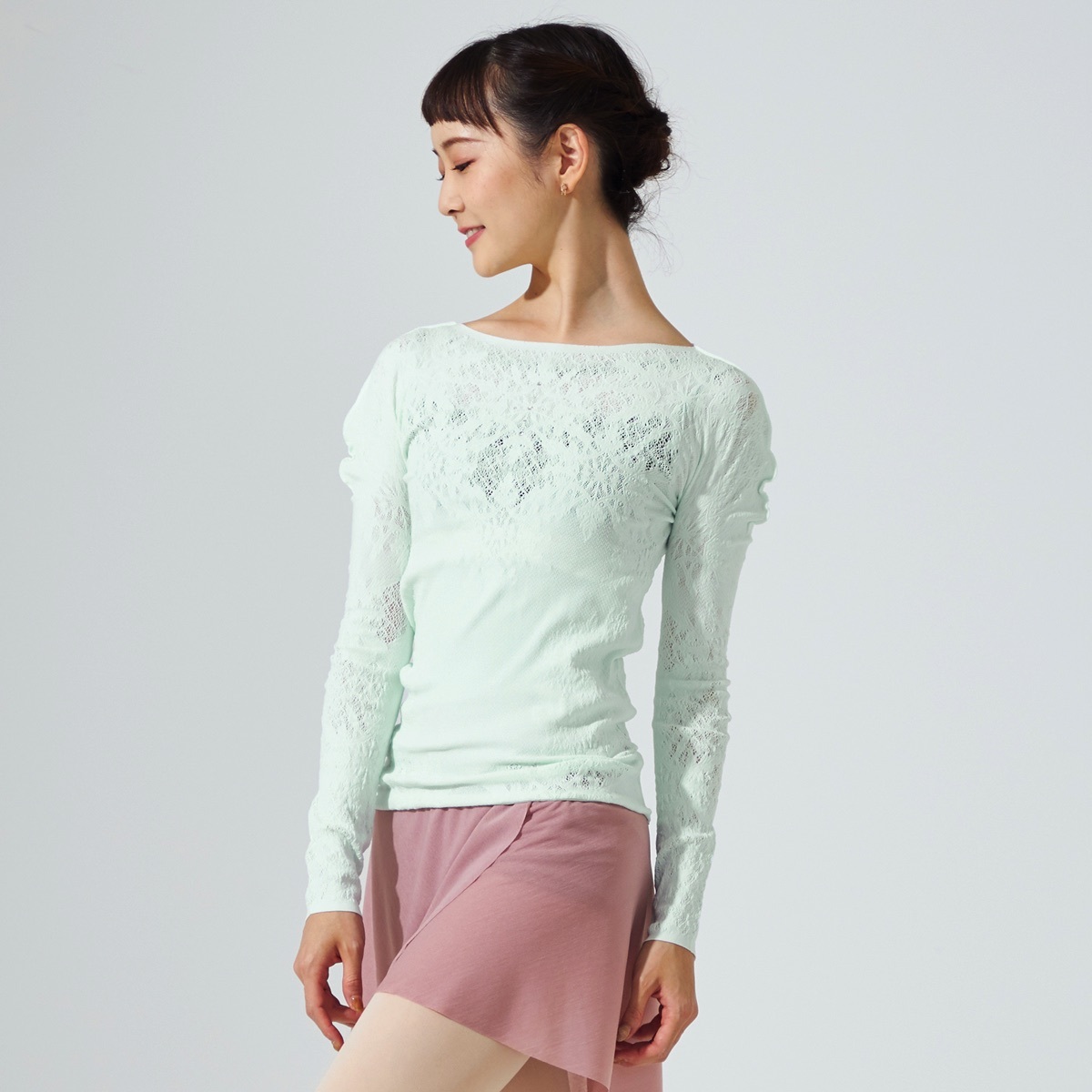 チャコット.新品未開封品/ノーソーイングトップ/スノークリスタルニットトップ 3115 /アイスグリーンM/即決!!送料無料拍卖