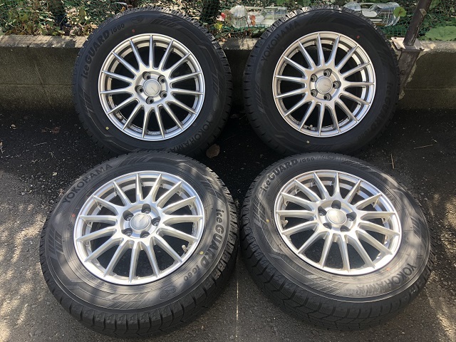 日本製 バリ山 ヨコハマ アイスガード6 iceGUARD IG60 スタッドレスタイヤ ホイール PCD100 5H 4本 セット 1台拍卖