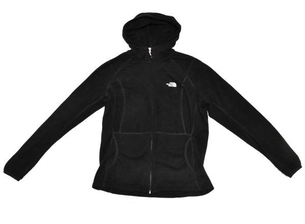 ★ノースフェイス★THE NORTH FACE★POLARTEC★黒のフード付きフロントジップのフリースブルゾン L拍卖