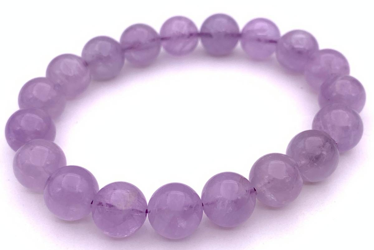 天然石ラベンダーアメジス AAA10mm玉のブレスレット−01拍卖