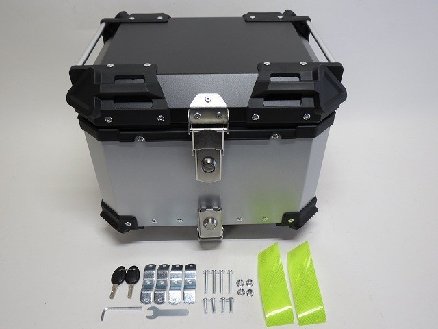 アルミトップケース 36L リアボックス ツーリング ボックス 汎用 黒銀 【bx-36l-2】拍卖