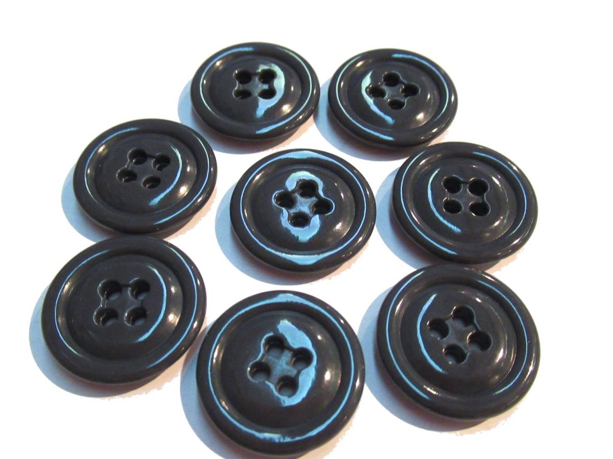 手芸 和洋裁用釦 ユリア樹脂四つ穴ボタン ダークグレー 21mm8個入り g-2008 拍卖