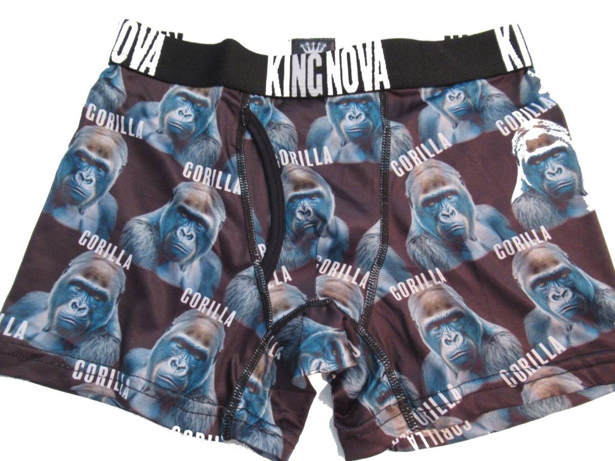 メンズファッション 下着 ブリーフ ボクサーパンツ KING NOVA/キングノバ 前開きボクサーパンツ(LL)ブラック ゴリラ p603拍卖