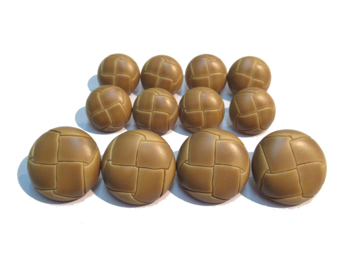 手芸 和洋裁用釦 ボタン スーツ ジャケット用 皮調釦 足つきボタン キャメル 15mm8個 21mm4個 合計12個入り nc932k拍卖