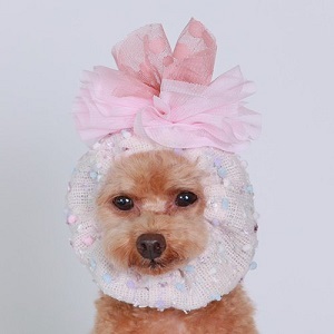 新品★GODPIVA★ツイードフラワースヌード★ピンク★S・Mサイズ★22~29cm★犬小物拍卖