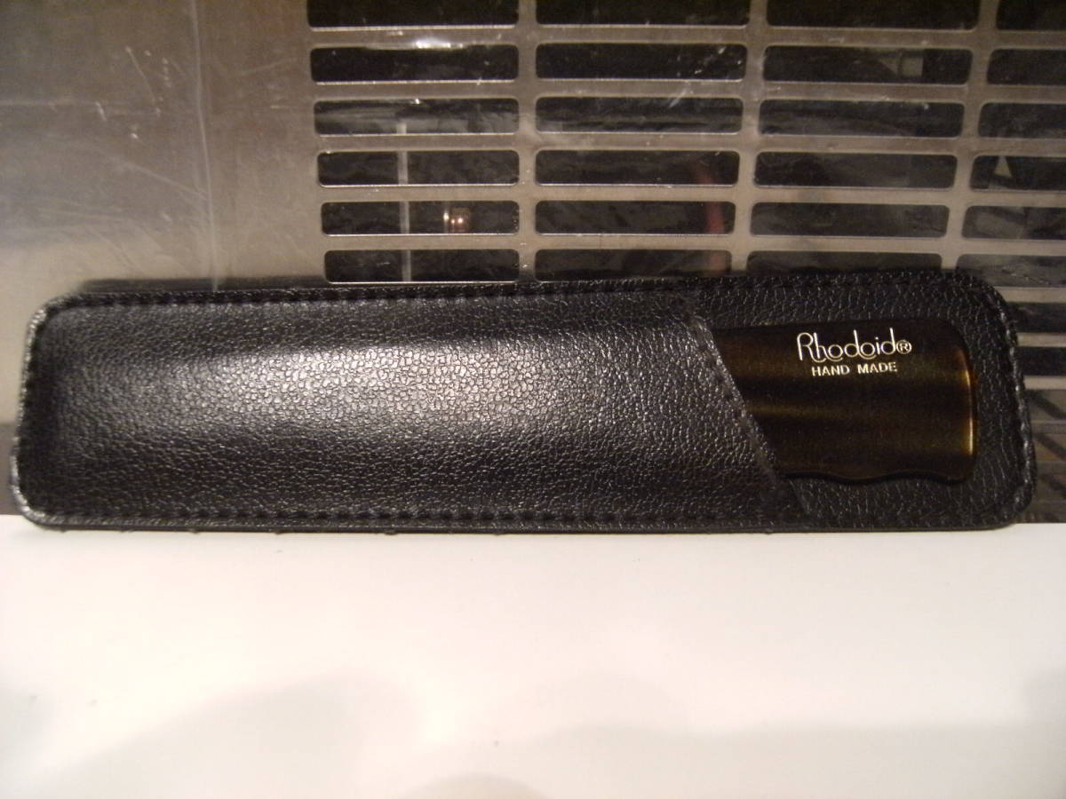 昭和レトロ 日本製★当時物 Rhodoid HAND MADE 高級 クシ へアブラシ べっ甲柄 革ケース付き★ヤンキー ディスコ ホスト 暴走族 ロカビリー拍卖