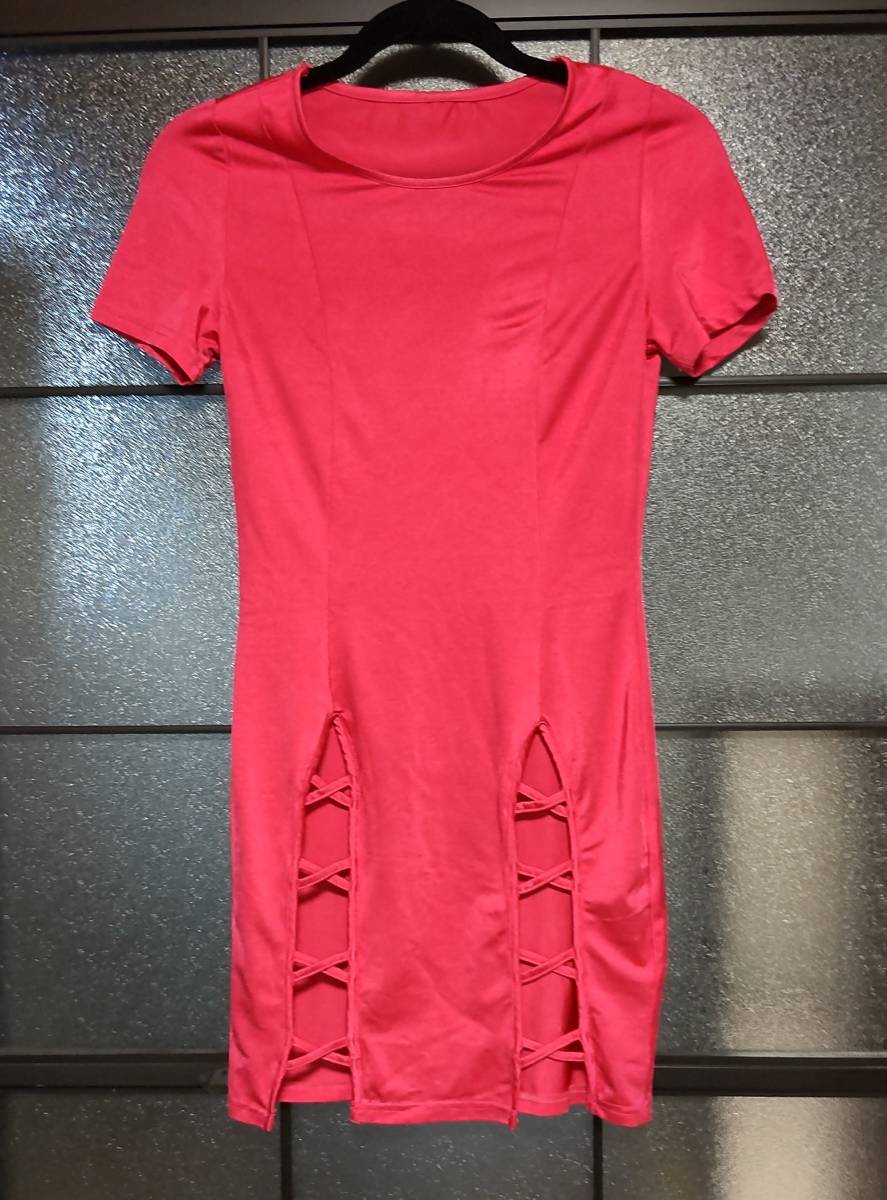 SHEINダブルスリットボディコン ローズピンク拍卖