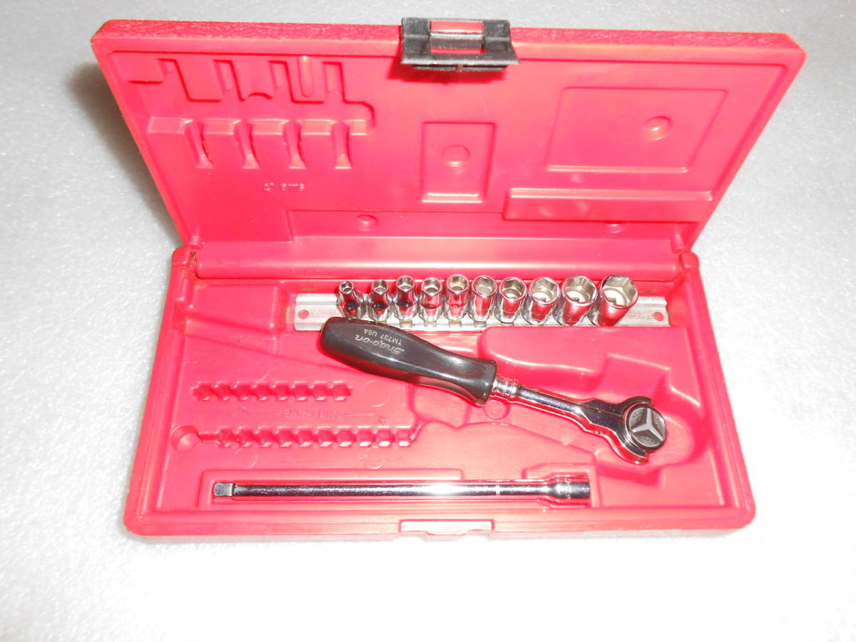 ##Snap-on 中古 (1/4)ラチェット・ソケット(USインチ)セット 112TMPB USA拍卖