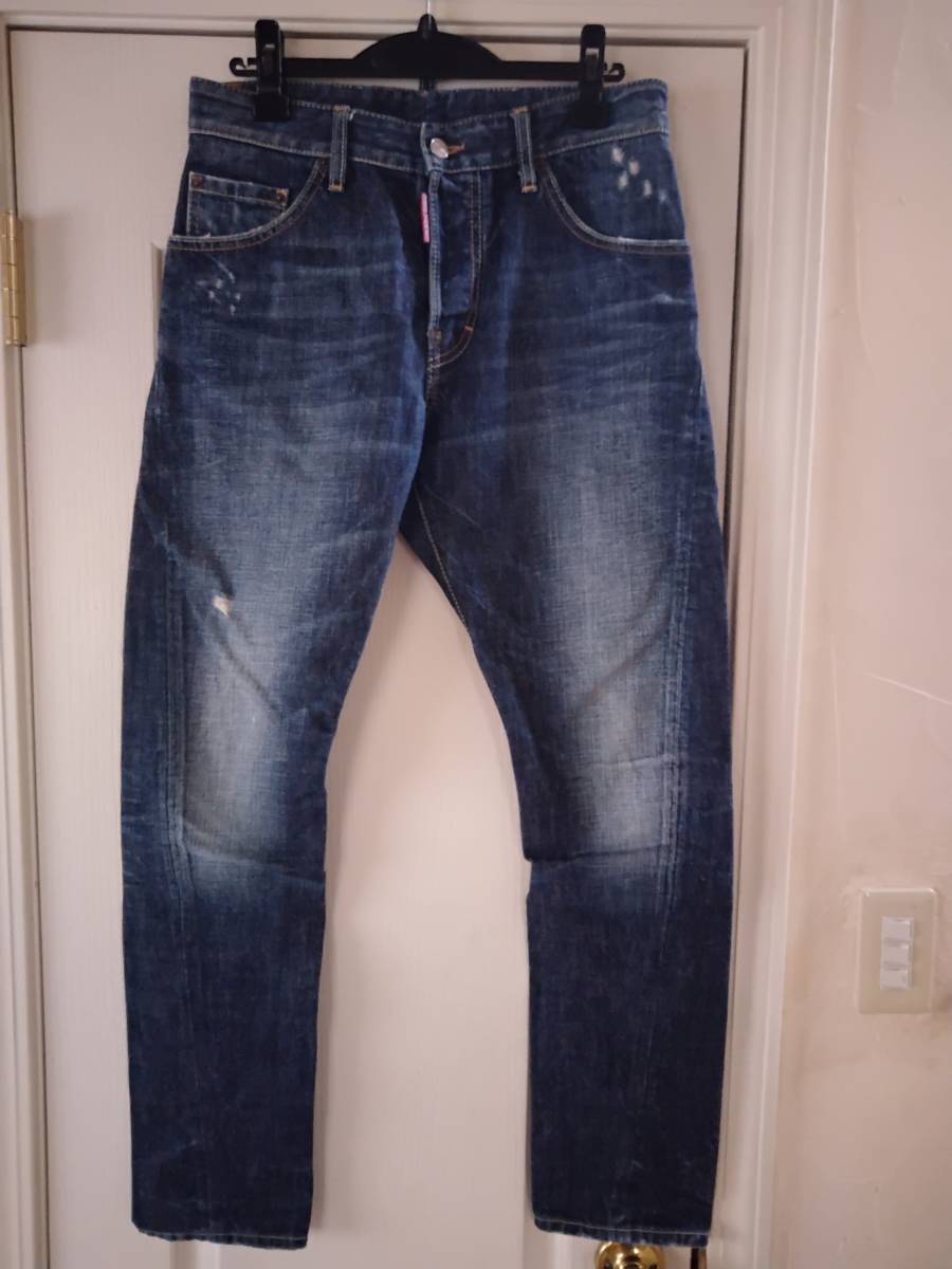 レア 美品 DSQUARED ディースクエアードデニムパンツ ケニータイプ DSQUARED刺繍ワンポイント拍卖