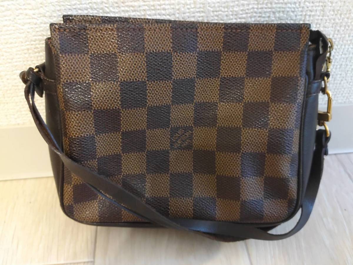 ルイヴィトン LOUIS VUITTON トゥルース メイクアップ N51982 ポシェット カバン アクセサリーポーチ ダミエキャンバス ブラウン拍卖