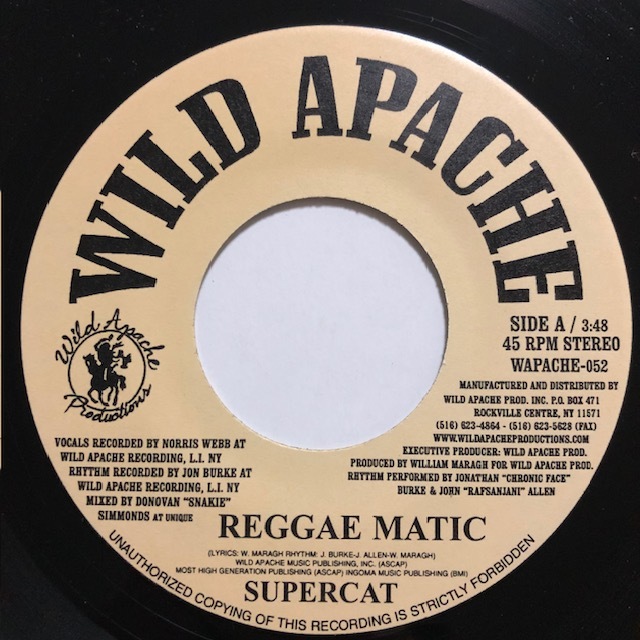 試聴 / SUPER CAT / REGGAE MATIC /Wild Apache/Reggae/Dancehall/'04/big hit !!/7inch/928拍卖