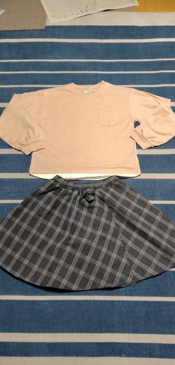 150 女の子 まとめ売り 2点 スカート ロンT拍卖